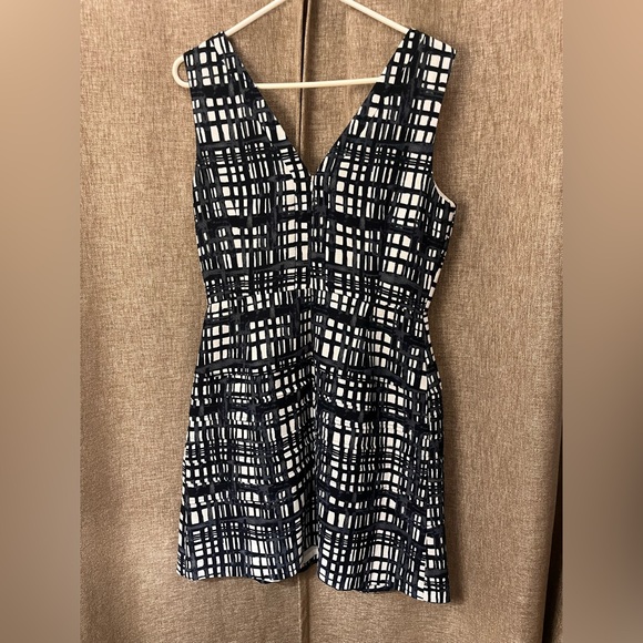 Madewell Black and White Grid Backless Dress - Picture 4 of 5